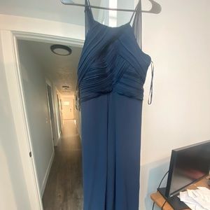 Navy Blue Bill Levkoff bridesmaid dress, size 8 floor length